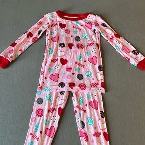 Little Sleepies 2T Pink and Red Valentines Print